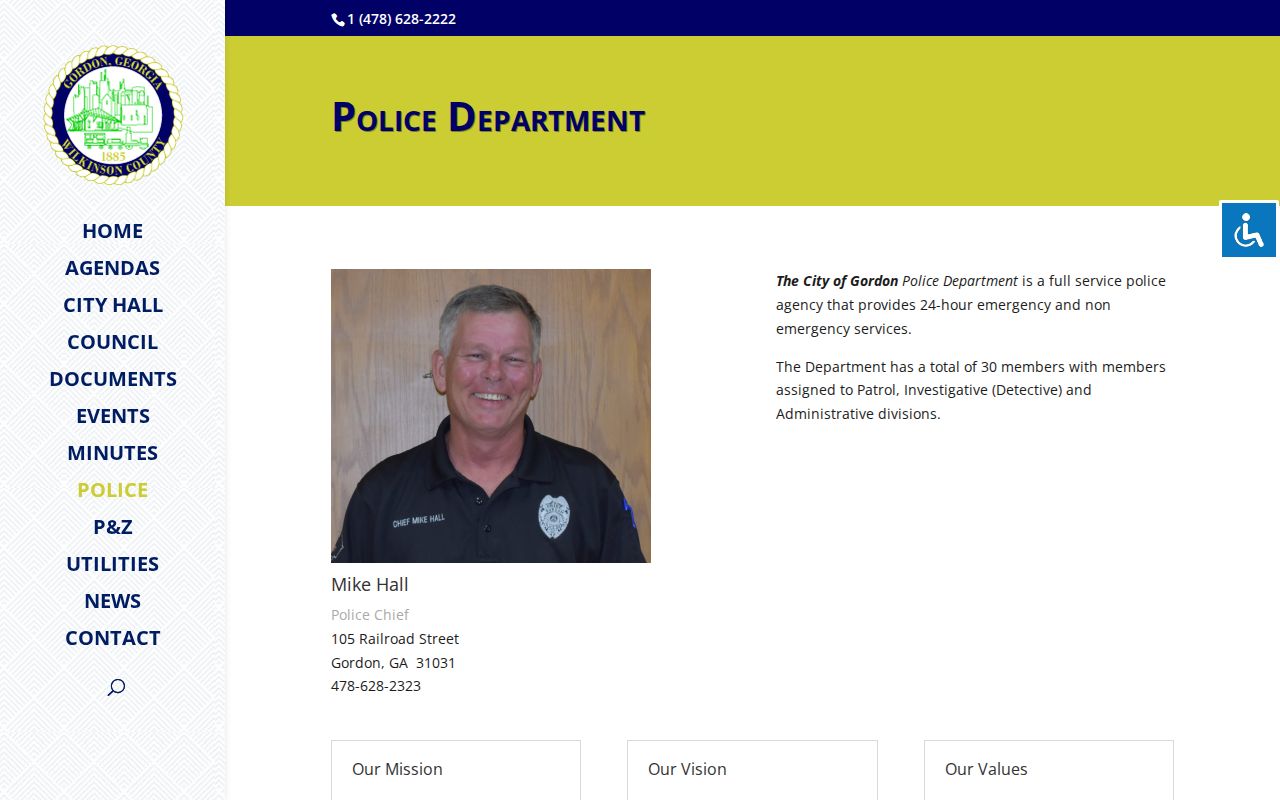 Official Gordon Police Department contact page