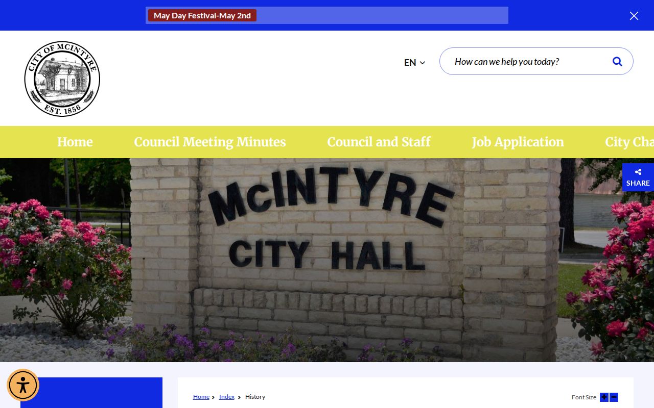 McIntyre history page describing Station No. 16 and city hall chronology