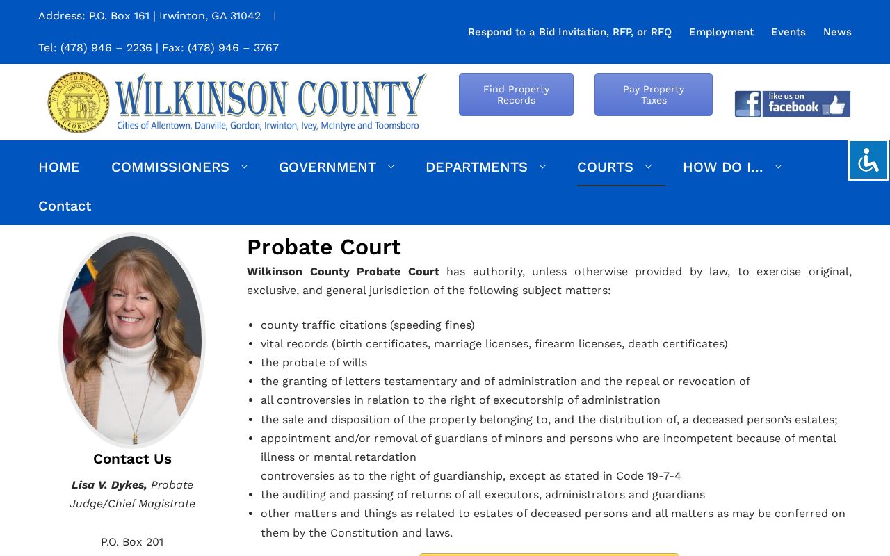 Wilkinson County Probate Court traffic jurisdiction information